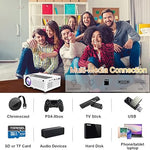 1080P Mini Projector, Portable, HD, Compatible with Smartphone, TV Stick, USB