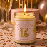 16Th Birthday Candle - Sweet 16 Candles - 16Th Birthday Gifts For Girls - Made In Usa 9 Oz Scented Birthday Cake Candle By Mint Sugar Candle Co - 16 Year Old Girl Birthday Gift Ideas