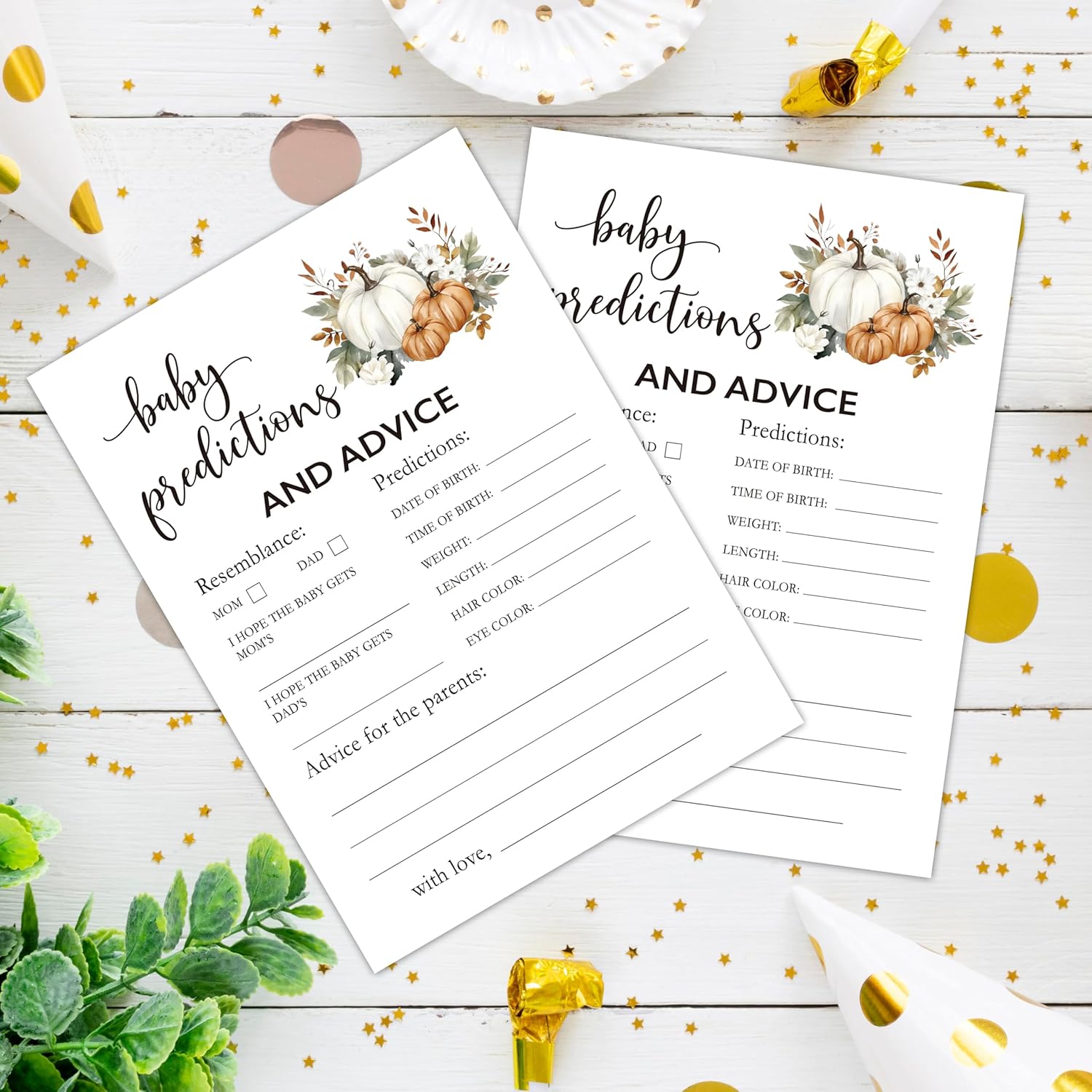 Fall Baby Shower Games, Baby Predictions And Advice Themed Gender Reveal Party Game, Fall Festival Games Cards With Pumpkin Design, Boho Baby Shower Games, Thanksgiving Party Supplies -06