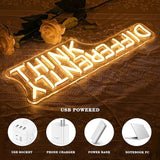 Think Differently Neon Sign LED Wall Light for Classroom Office Study Room Decor