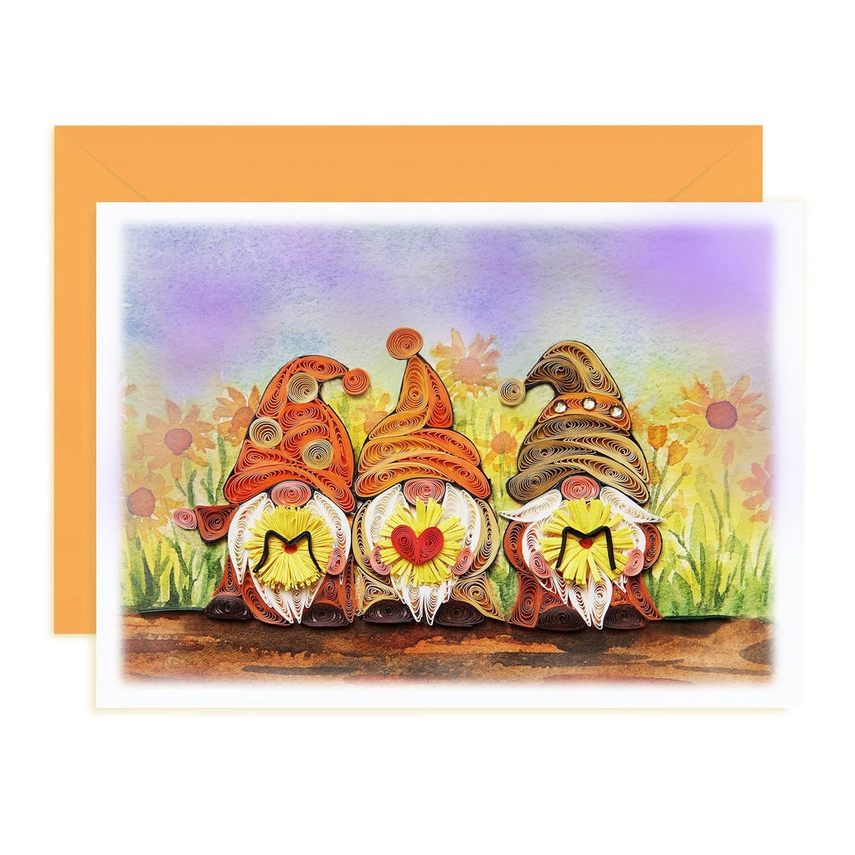 Mother'S Day Card, Sunflower Gnomes Card, Mom Birthday Card, 3D Colorful Greeting Card, Artful Quilled Quilling Card For Birthday, Thank You, Mothers Day (Mom Sunflower Gnomes)