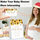 Baby In Bloom How Big Is Mommys Belly Game, Measure The Baby Bump Baby Shower Game, Sunflower Baby Shower Party Decor & Supplies, 1 Sign & 50 Guess Cards-A05