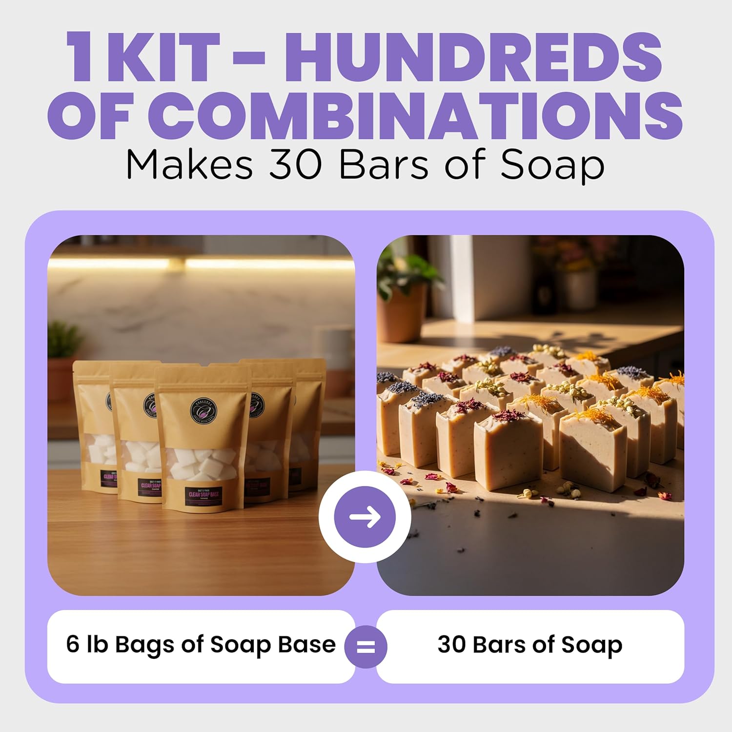 Ultimate Deluxe Soap Making Kit - All-In-One Soap Making Supplies With 6Lbs Soap Base, 8 Dyes, 8 Essential Oils, Silicone Molds, Cutters, All Essential Tools & Instructions, Gift Bags & Boxes