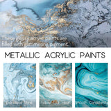 Metallic Acrylic Paint Set Of Premium 24 Colors With 12 Brushes?Professional Grade Metallic Paints With Bottles (2Fl Oz 60Ml), Rich Pigments Of Non Fading And Toxic Paints For Artist Hobby Painters