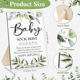 21 Pcs Baby Shower Games Include Baby Sock Hunt Sign And 20 Pair Small Cotton Socks Wooden Table Sign With Holder For Gender Reveal Party Favors(Cute Style)