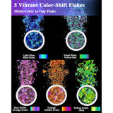 Chameleon Flakes For Epoxy Resin, Intense Color-Shift Pigment For Resin Casting, Molds & Tumblers, Chrome Effect Powder For Diy Art, Crafts, Paint & Soap Making