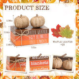Thanksgiving Decor, Fall Tiered Tray Decor, Wood Book Stack With Maple Leaves & Pumpkins, Farmhouse Mini Decorative Books Bundle, Fall Decor For Table