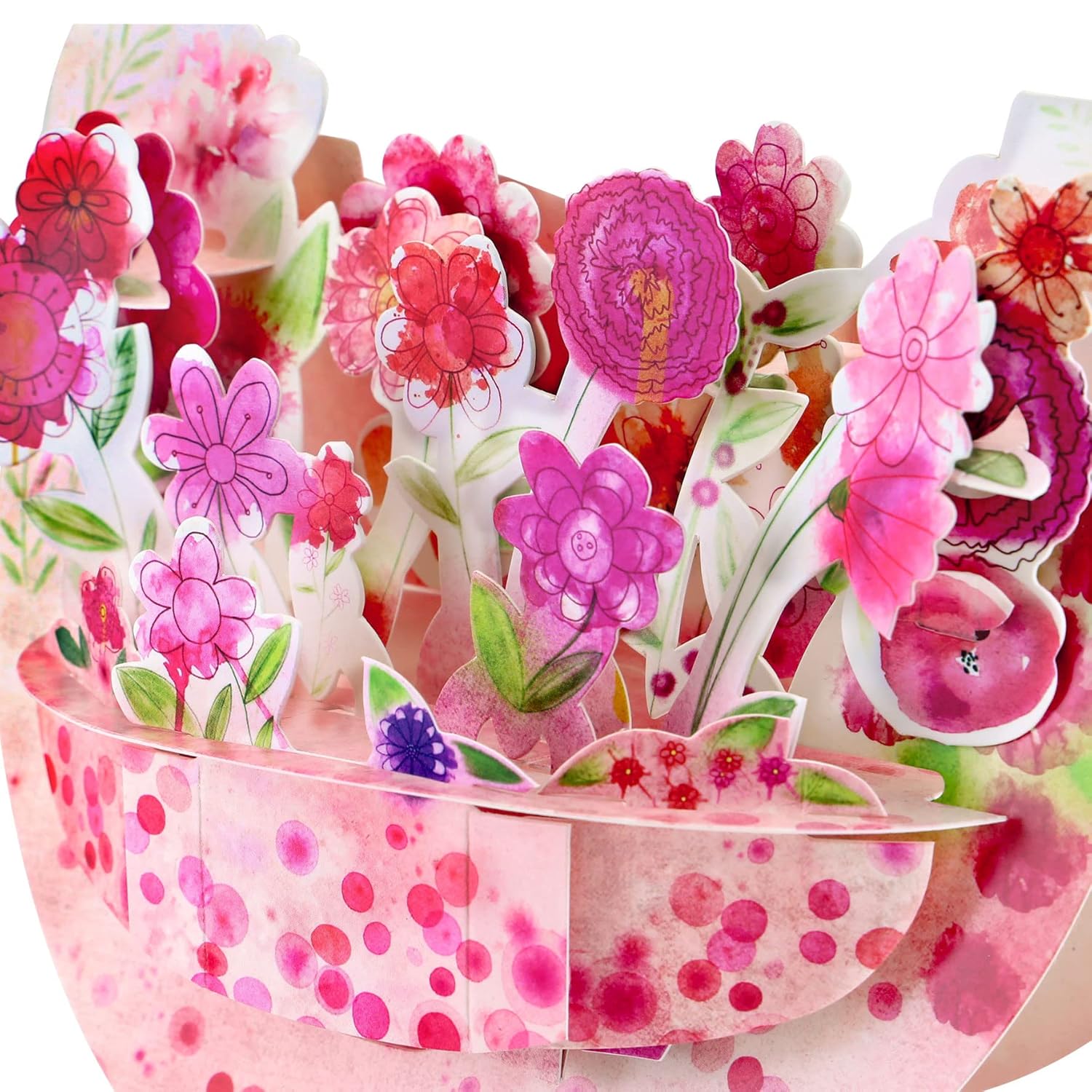 SANTORO Popnrock, 3D Pop Up Greeting Card - Pink Bouquet - For Her, Mother's Day, Girlfriend, Valentine's Day, Daugher, Grandmother | Floral Card