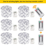 6 Pack 100 Led Fairy Lights Battery Operated With Remote, 33Ft Waterproof Twinkle Lights With Timer & 8 Modes, Fairy Str