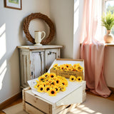 100 Pcs Artificial Sunflower Heads, Yellow Artificial Flower Heads Mini Fake Sunflower Decorative Fabric Flowers Craft Floral Embellishments For Wreaths Wedding Artificial Flowers Home Décor Products
