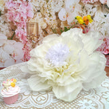 White Gold Large Paper Flower Decorations For Wedding Party Backdrop Diy Home Flower Wall Arrangement Decorations (20''-10'' Assorted) Pack Of 6