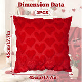 Valentines Pillow Covers 18X18 Inch Set Of 2 Red Throw Pillow Covers Valentines Day Decoration For Holiday Home Bedroom Sofa Decor