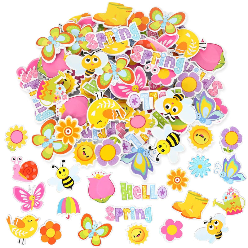 360Pcs Spring Foam Stickers Cartoon Flower Butterfly Bee Foam Decals 20 Design