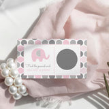 Pink Elephant Jungle Baby Shower Scratch-Off Game Cards For Girls - 30 Fun Guest Activities With Prizes