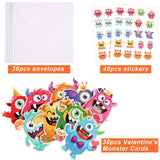 36 Pieces Valentine'S Day Cards Greeting Cards With Envelopes And Stickers For Kids Girls Boys Classroom Exchange School Party Favors Supplies
