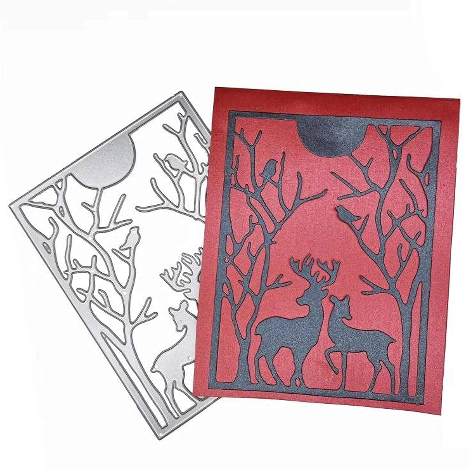 Christmas Deer Metal Die Cuts, Merry Christmas Tree Bird Invitation Cutting Dies Cut For Album Card Making Tools Scrapbooking Diy Decoration