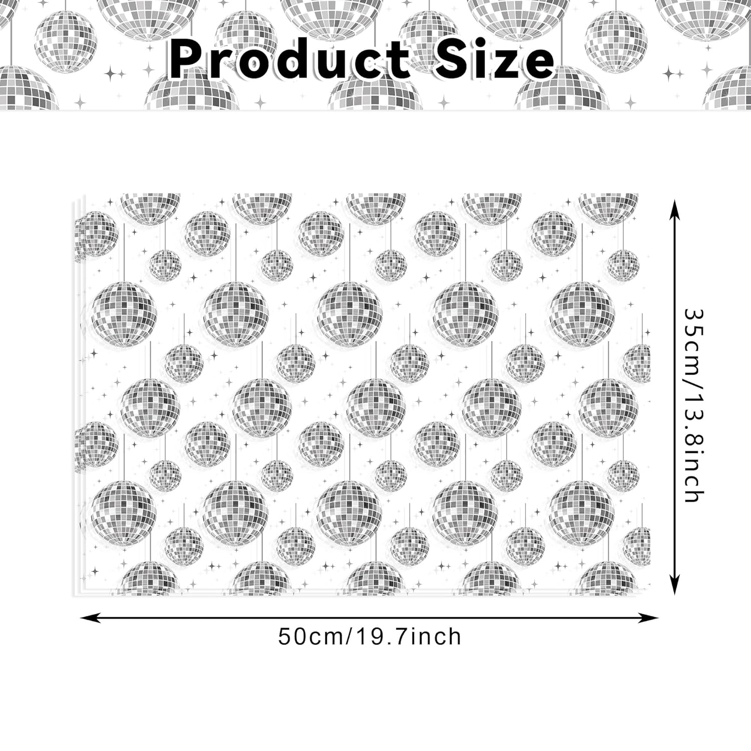 100Sheets Disco Theme Silver Ball Pattern Tissue Paper Disco Ball Wrapping Paper Diy Crafts Decorative Supplies For Birthday Wedding Baby Shower Party Decorations,13.8 * 19.7Inches
