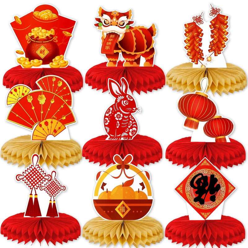 Chinese New Year Honeycomb Centerpieces, New Year Eve Party Decoration