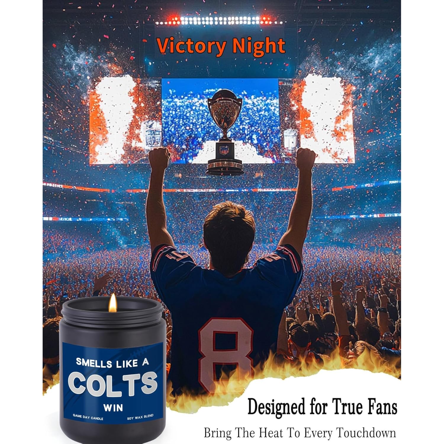 Smells Like A Colts Win Scented Candle Football Themed Merch Fan Shop Men Women Sport Stuff Gear Decor Indianapolis Team Accessorie Ornaments Boyfriend Bf Naughty Weird Cool Special Present Funny Gift