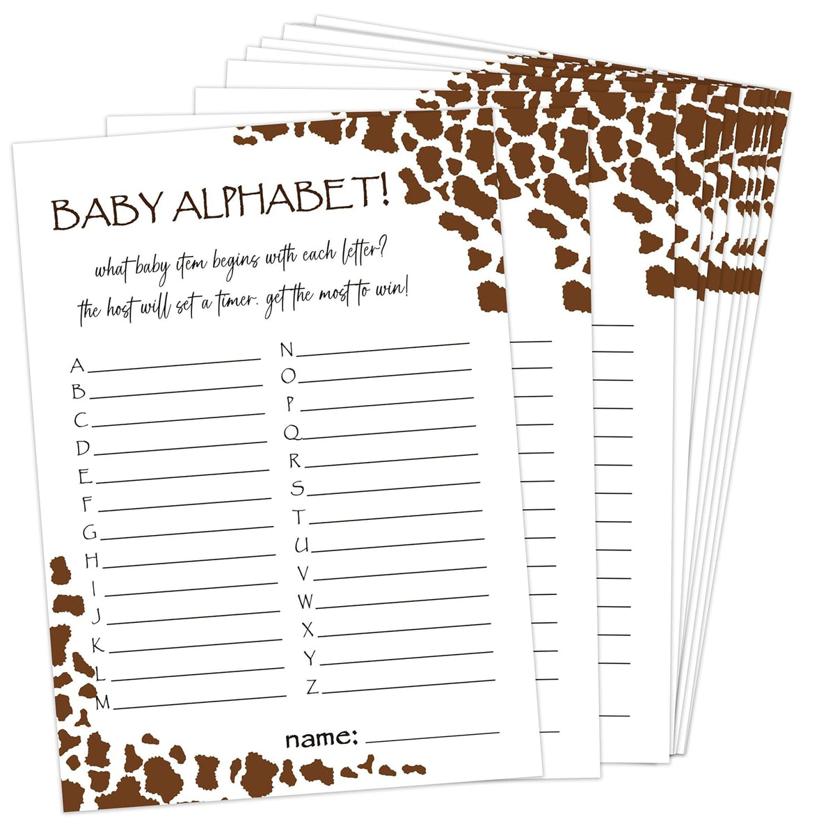 Baby Shower Games - Cowboy Baby Alphabet Game For 30 Guests With Game Cards, Gender Reveal Games (27)