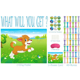 Pin The Tail On The Dog Birthday Party Game With 48Pcs Bones, Give The Puppy A Bone Game For Kids' Dog Birthday Party Supplies