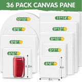 Canvases For Painting, 36 Pack Canvas Boards 4X4, 6X6, 8X8, 5X7, 8X10, 9X12, 11X14, Round Canvas Panels With 8X8,10X10-Cotton Primed Blank Large Canvases For Acrylic, Oil, Gouache & Tempera.