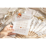 - Bridal Shower Wedding Games - Find The Guest Bingo, Orange And Terracotta Floral Design, Couples Games & Party Activity (50 Cards Pack)