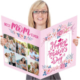 Jumbo Mother'S Day Greeting Card For Mom With Envelope Giant Happy Mothers Day Big Card Gift Guest Book Signature From Daughter Son For Mom Wife Large Shaped 14X 21.26 Inch (Bd0009)