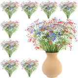 24 Pcs Patriotic Red Blue White Artificial Flower Babies Breath Fake Floral Arrangement For Independence Day Party Home Decor 4Th Of July Veterans Memorial Day Indoor Table Centerpiece