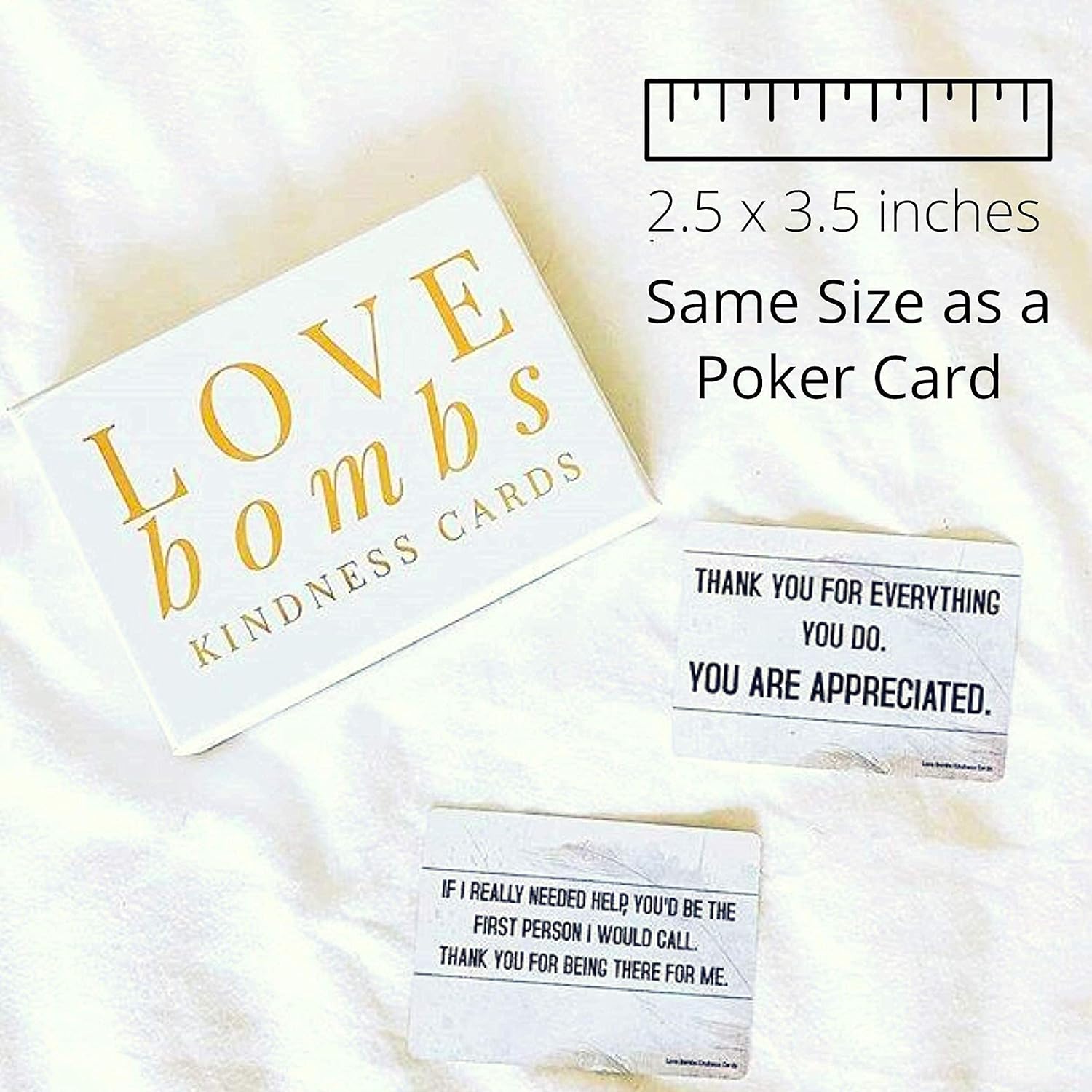 Love Bombs Kindness Cards – 111 Appreciation & Gratitude Cards, Love Notes For Him & Her, Just Because Gifts, Perfect For Valentine'S Day (White & Gold)