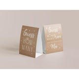 Guess How Many Kisses Game For Bridal Shower – Kraft Rustic Bridal Shower Game For The Bride – Includes 1 Self-Standing 5X7 Sign And 50 Guessing Cards – Wedding Shower Party Game For Guests