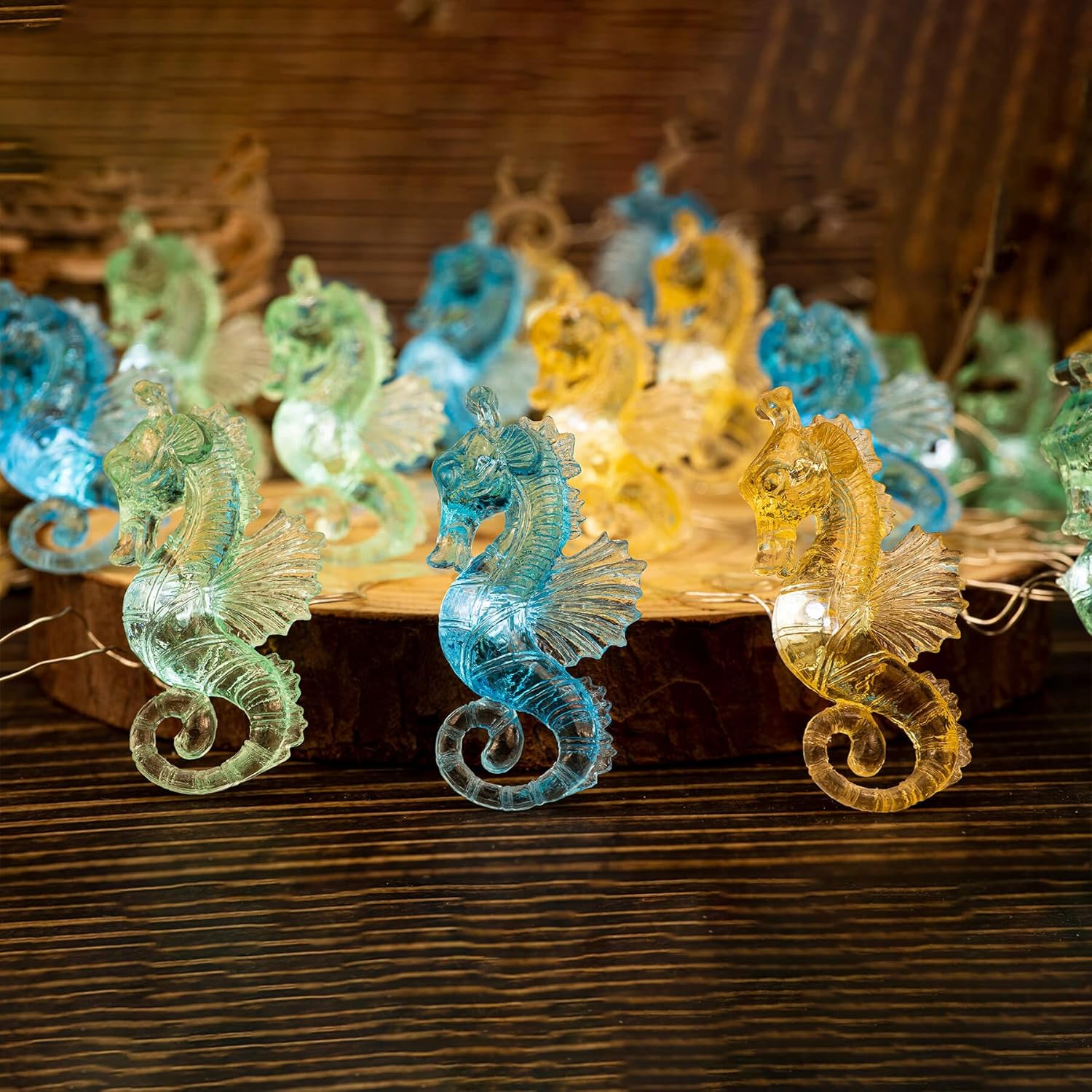Seahorse String Lights Decorative Ocean Fairy Lights Plug In Or Battery Operated String Lights Beach Decoration For Bedr