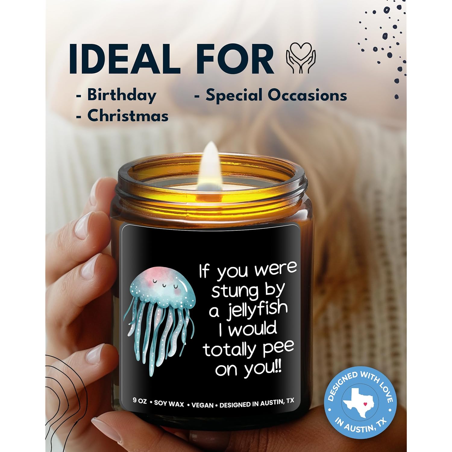 Funny Friendship Candle, If You Were Stung By A Jellyfish, Funny Gifts For Friends Adult Humor, Best Friends Gifts For Friend Women Unique, Birthday, Christmas, Gift-Ready