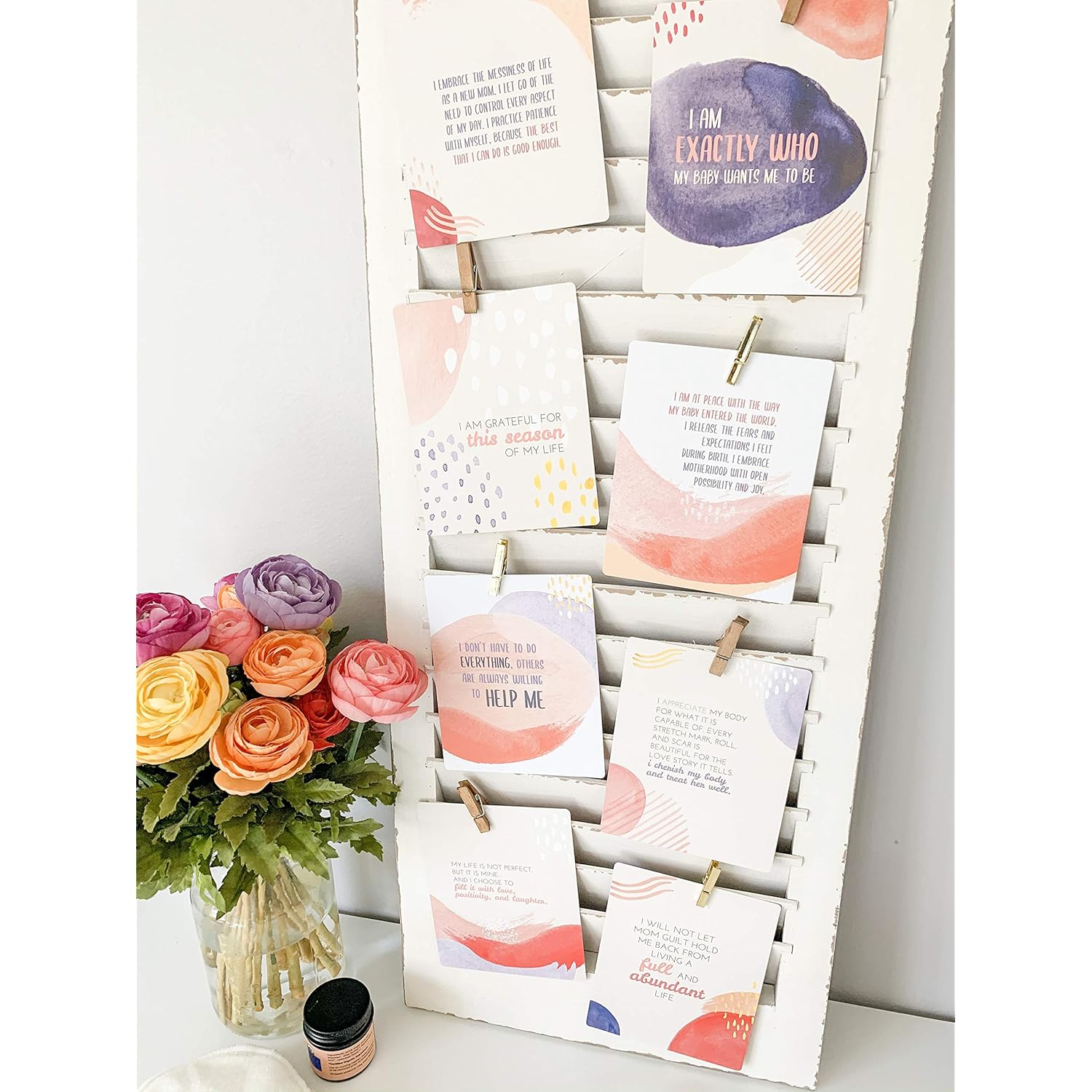 New Mama Affirmations - A Warm And Vibrant Deck Of 20 Uplifting Postpartum Affirmation Cards To Support New Moms Through Postpartum, The Fourth Trimester, And Beyond