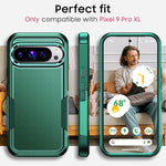 Google Pixel 9 Pro XL Case, Shockproof, Heavy Duty Rugged Protection, Green