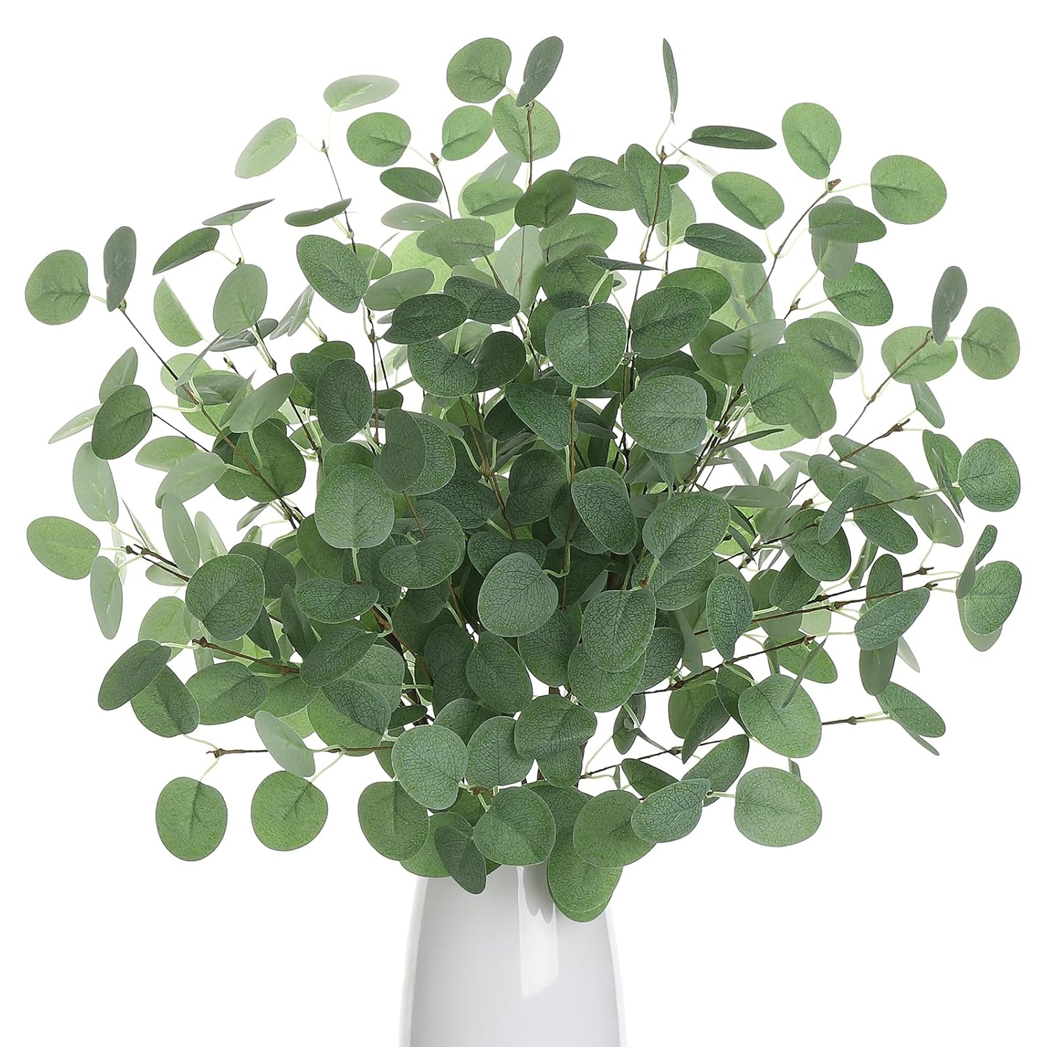 6Pcs Eucalyptus Stems Greenery Stems Fake Leaves Artificial Silk Flowers Bouquet Faux Branches Centerpiece Flores Plants For Home Party Decor Wedding Decoration