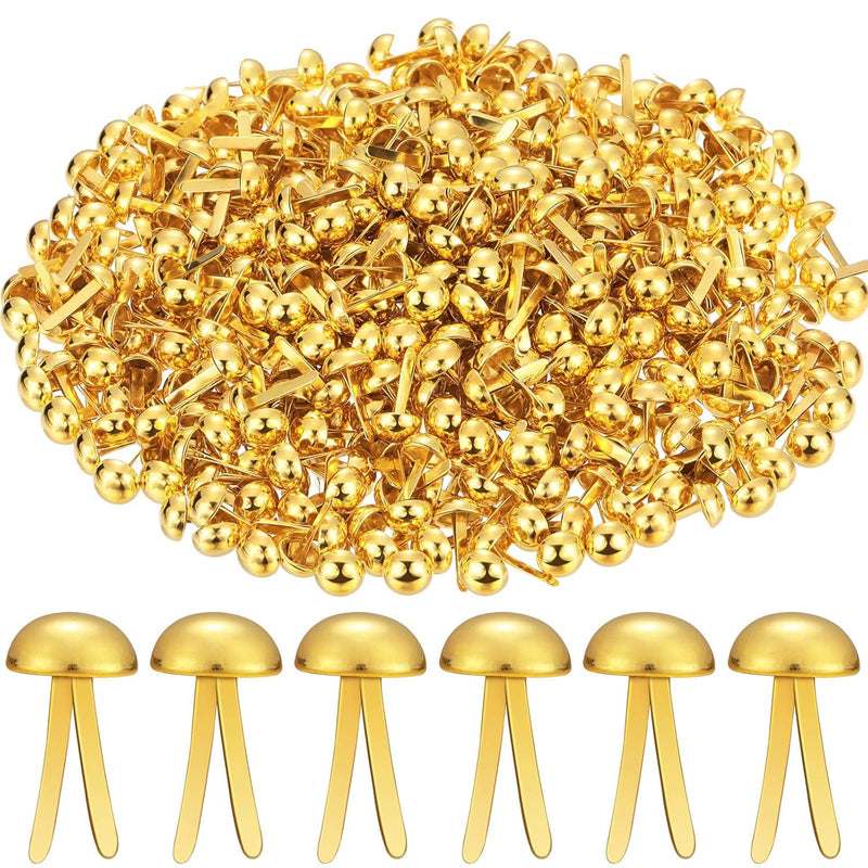 500 Pieces Paper Brass Fasteners Brass Brads Round Fasteners For Kids Craft Ar