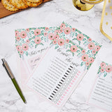 Bridal Shower Games Set - 5X7-Inch Floral Cardstock, 5 Games, 250 Cards For Bridal Shower Party Favors, Wedding Advice Cards & Engagement Party Entertainment