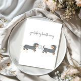 Dachshund Couple Valentine'S Day, Anniversary Greeting Card - 5X7 Inches Modern Cartoon Style