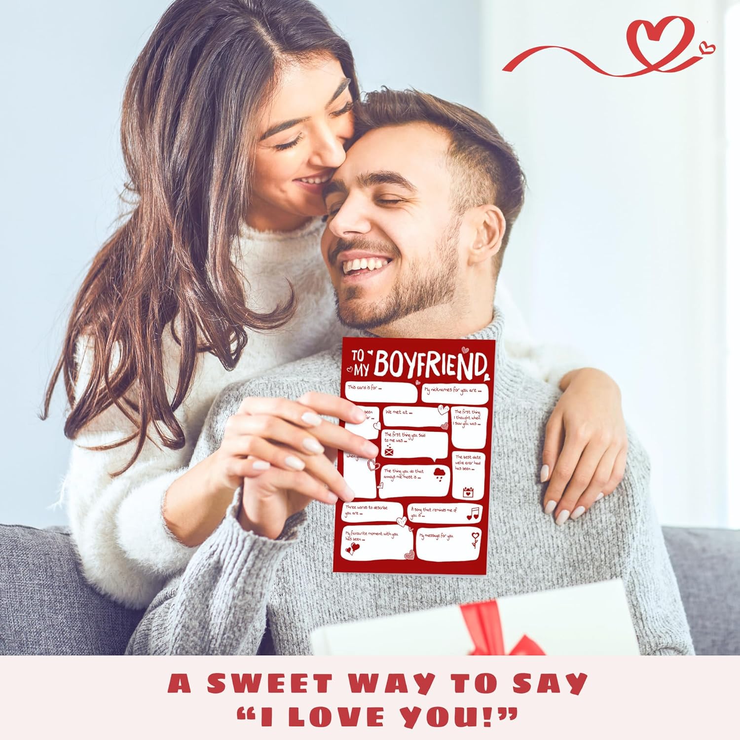 Valentines Day Card For Boyfriend - Anniversary, Birthday, Valentines Day Gifts For Boyfriend Him - Valentines Gifts For Him - Single 5.3''X 8'' Funny Romantic Love Greeting Folded Card With Envelope