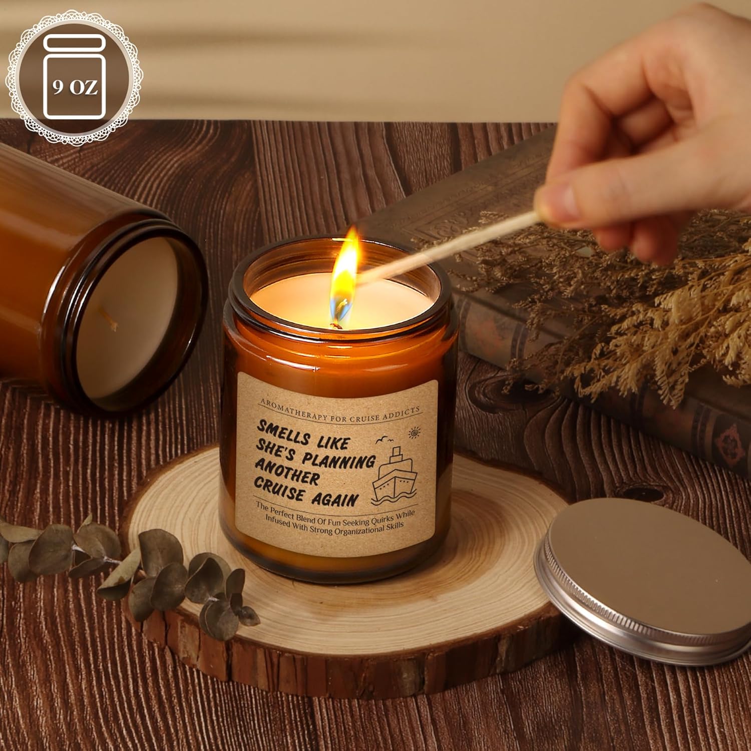 Funny Cruise Lover Travel Enthusiast Candle Gift For Women, Men - Bon Voyage Gift For Cruise Addict - Cruise Crew Appreciation, Birthday, Christmas, Retirement, Graduation Present