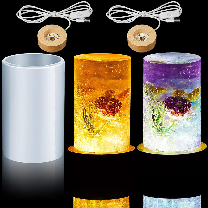 Cylinder Light Resin Silicone Mold Set, Include Cylinder Light Resin M