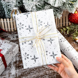 Christmas Wrapping Paper Roll - 3D Embossed Silver Foil Metallic Shine Snowfalkes Gift Wrap For Christmas, Winter Holiday, New Year Celebration - Mini Roll - 17 Inch X 33 Feet