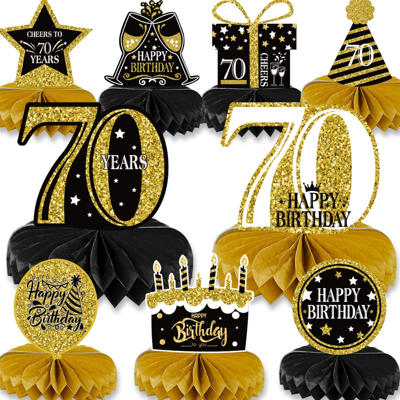 9 Pieces 70Th Birthday Decoration 70 Years Birthday Centerpieces For T