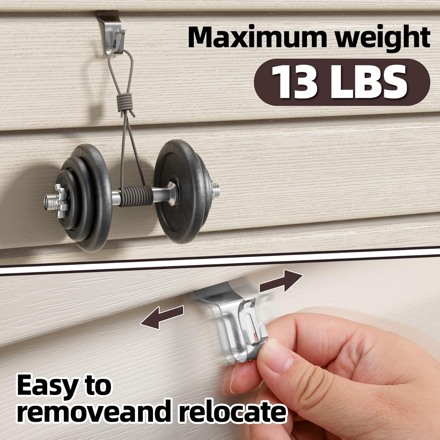 12 Pack Vinyl Siding Hooks For Lights, No Hole Heavy Duty Siding Clips For Hanging Wreaths, String Lights, Porch Sign, Christmas Decor And Plant Hooks