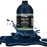 Pouring Masters Dark Sapphire Blue Metallic Pearl Ready To Pour Acrylic Pouring Paint - Premium 32-Ounce Pre-Mixed Fluid Acrylic Paint - Fluid Art Supplies For Canvas, Wood, Paper, Tile & Rocks