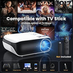 Native 1080P Bluetooth Projector, Portable HD Mini Projector, PS5/HDMI/USB/AV