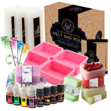 Soap Making Kit - Soap Making Supplies With Shea Butter Soap Base, Silicone Loaf Soap Molds, Soap Cutters, Fragrances & More - Diy Homemade Melt & Pour Soap Craft Kits For Adults & Kids