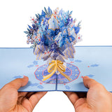 Winter Pop Up Card, 3D Magic Bouquet, Gift For Winter, Christmas Or Holidays Gift, 5" X 7" Cover - Includes Envelope And Note Tag