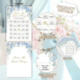Bridal Shower Games, Blue Hydrangea Wildflowers Wedding Party Decorations Supplies, Find The Guest Game Cards For Spring Bachelorette Engagement Wedding Party, Minimalist, 02
